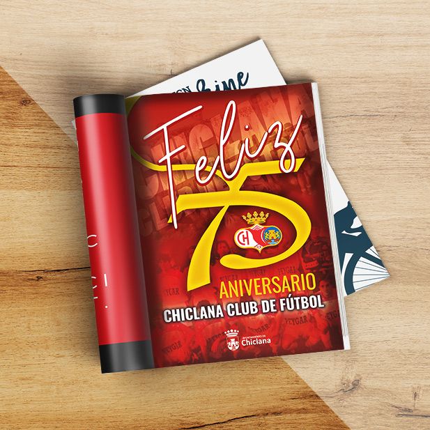 Anuncio revista 75 aniversario Chiclana Club de Fútbol. Ayto. de Chiclana.
