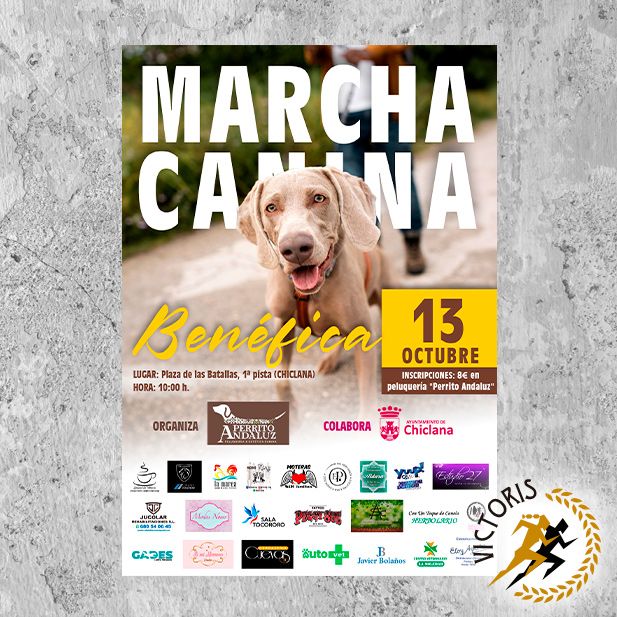 Cartel marcha canina benéfica. Ayuntamiento de Chiclana. Octubre de 2024