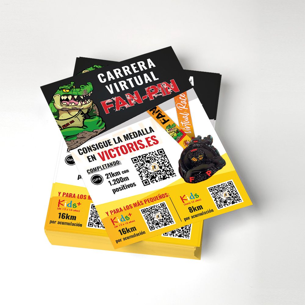 Diseño de Flayer para la promoción de la carrera virtual FAN-PIN en 2024.
