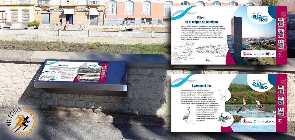 Diseños de paneles informativo Río Iro. Ayuntamiento de Chiclana.