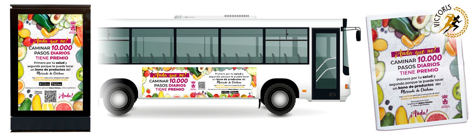 Diseño campaña podómetro/pasos. Ayuntamiento de Chiclana.