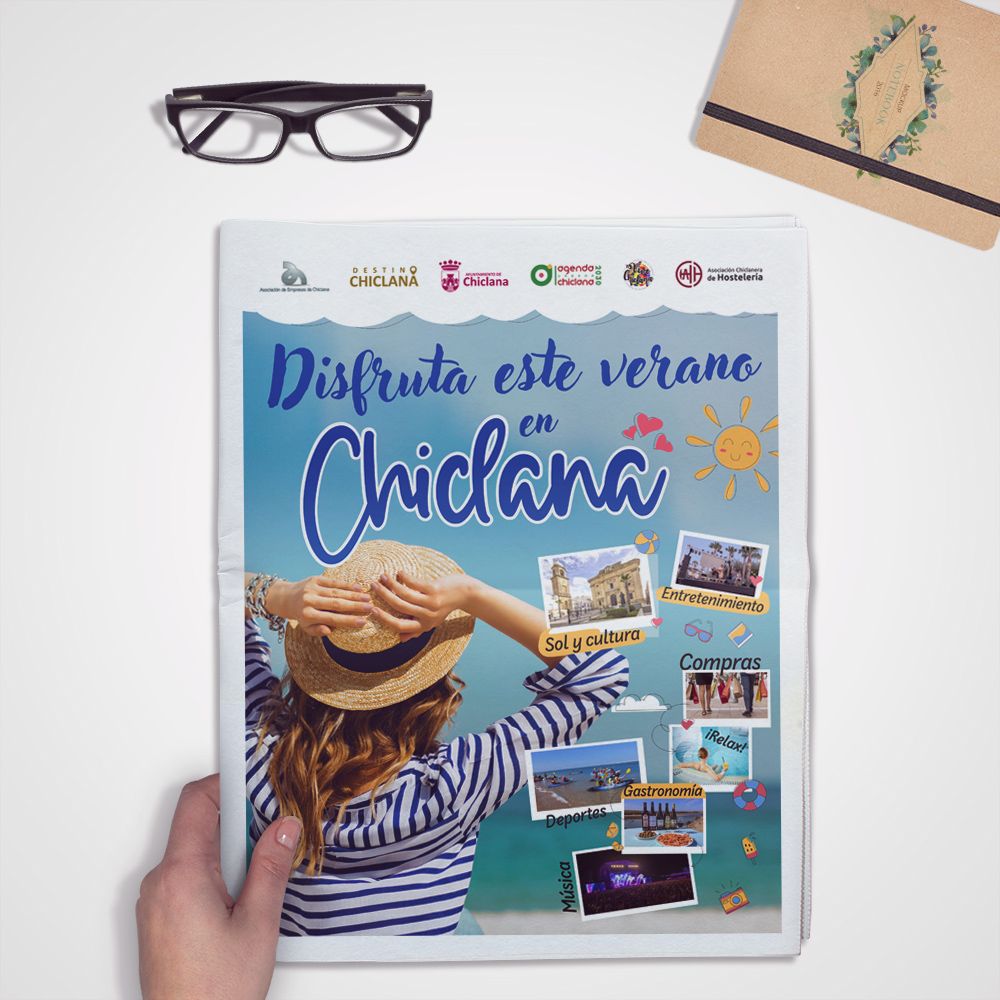 Publicidad en periódicos. Campaña de verano. Ayto de Chiclana.