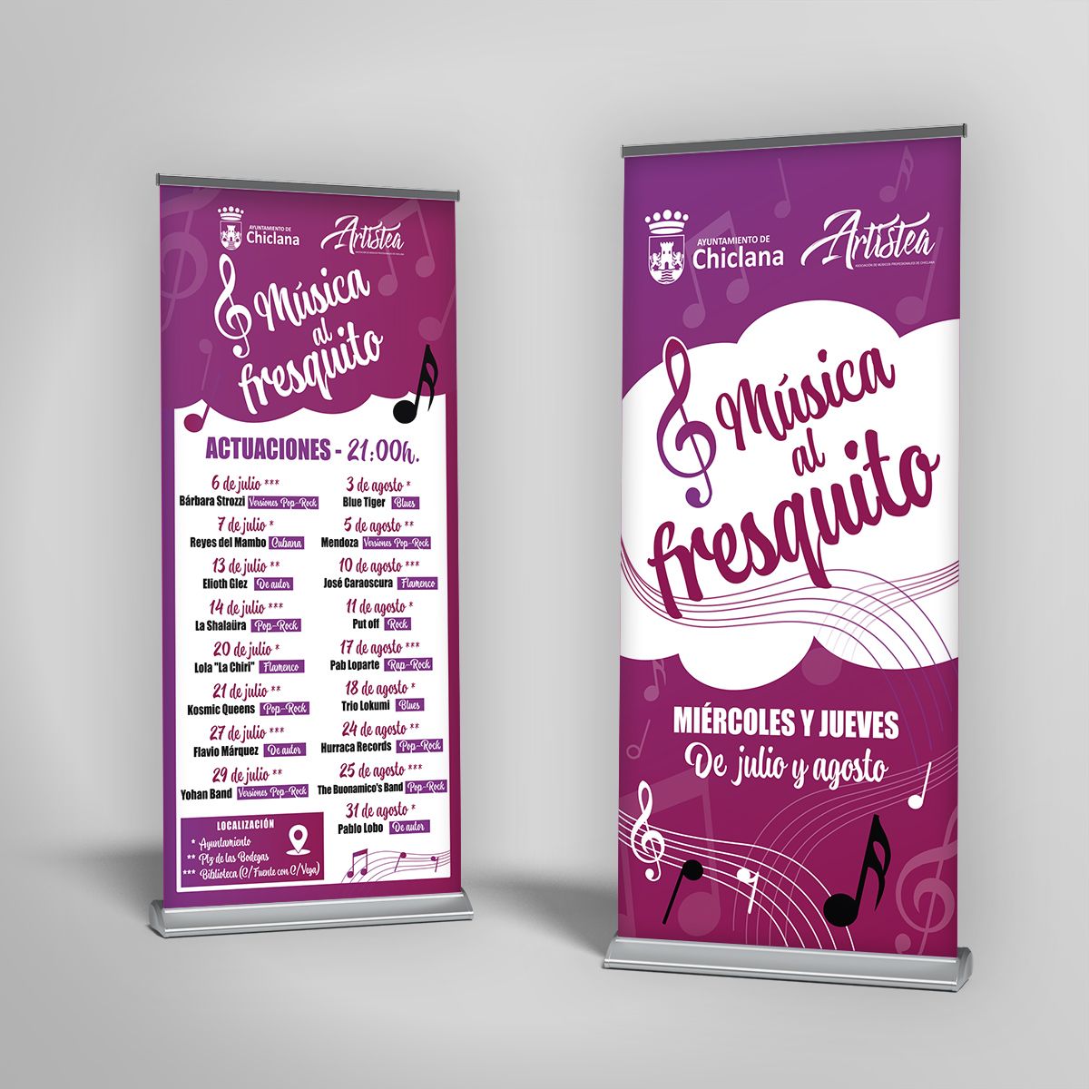 Rollup promoción de música en verano. Ayto de Chiclana.