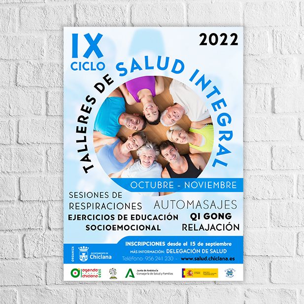 Cartel informativo de Talleres de Salud. Ayto de Chiclana.