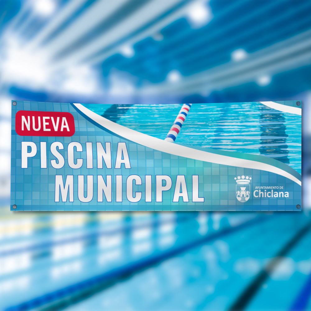 Lona remodelación piscina municipal. Ayto de Chiclana.