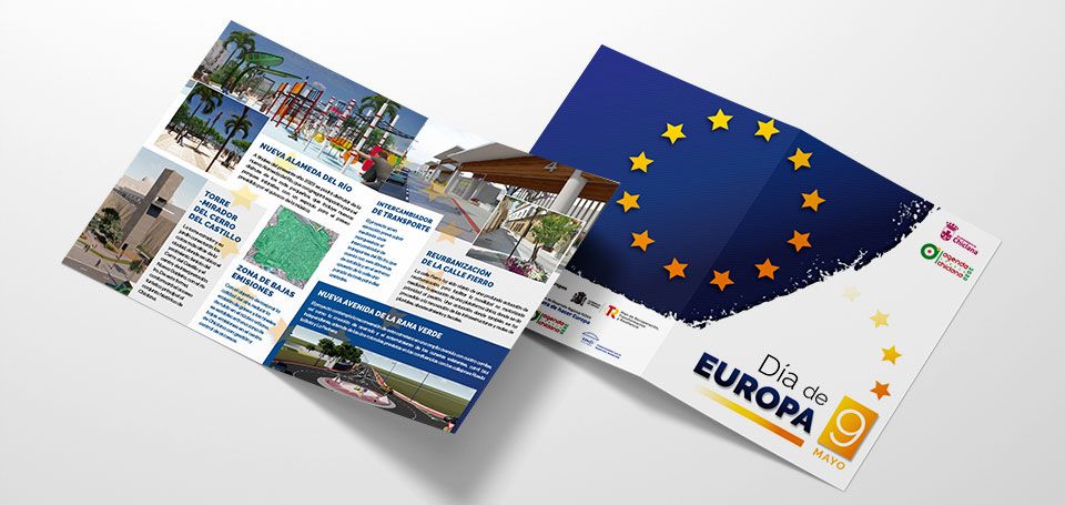 Diseño díptico día de Europa. Ayto de Chiclana.