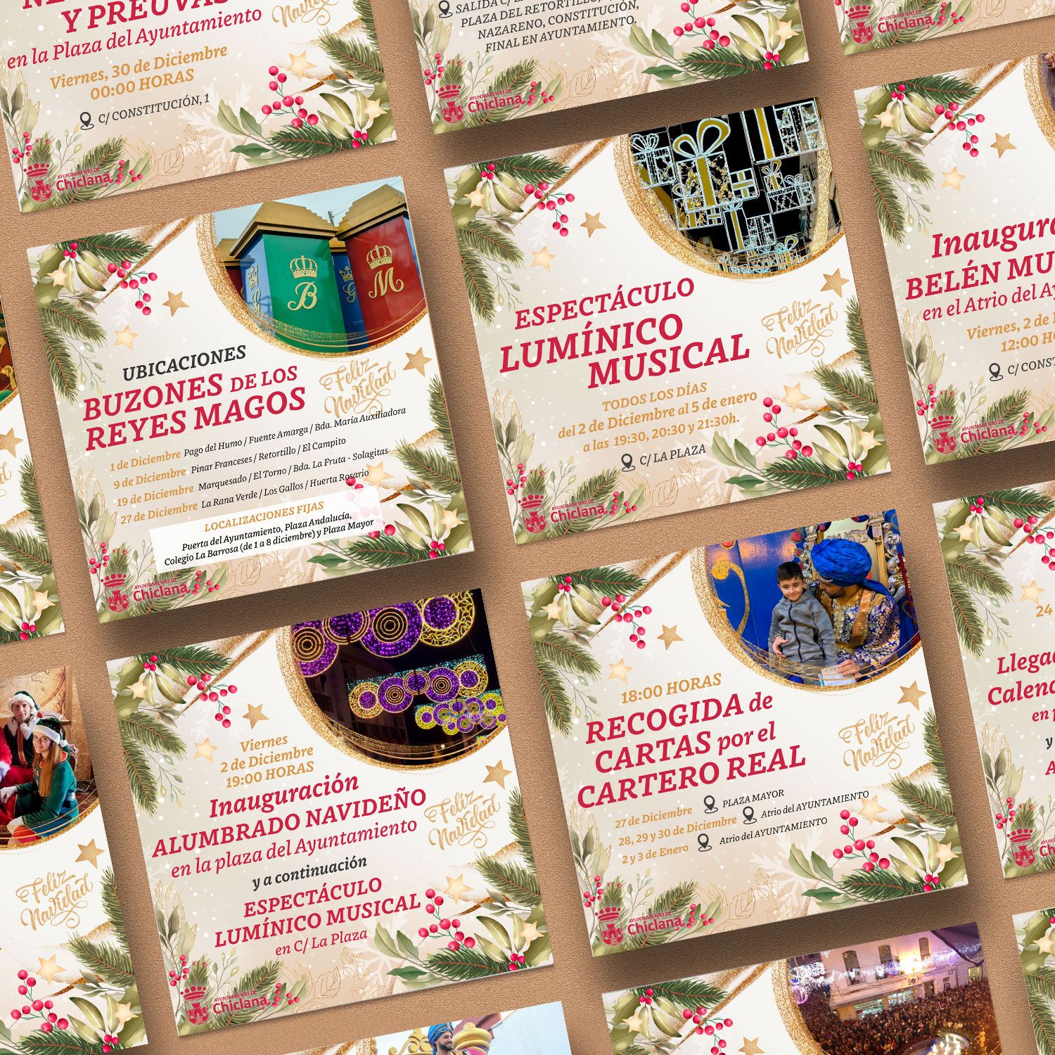 Banners de la campaña de navidad para redes sociales. Ayto de Chiclana.